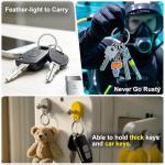 5PCS Heavy Duty Titanium Key Rings for Keychains