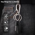 5PCS Heavy Duty Titanium Key Rings for Keychains