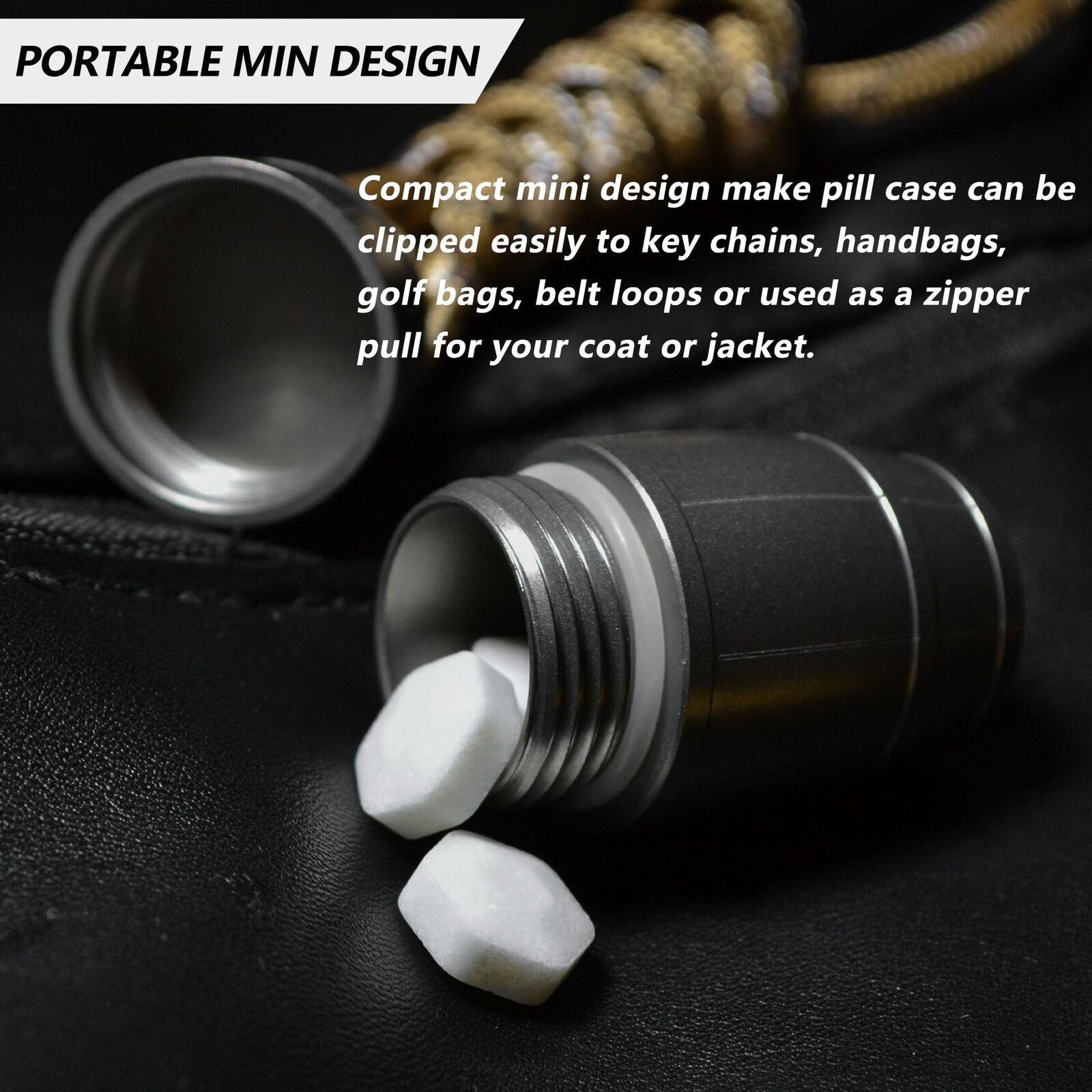 Compact Titanium Waterproof Pill Organizer for Outdoor Travel