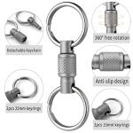 FEGVE Titanium Quick Release Keychain with Steel Rings