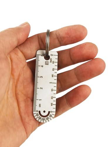 Portable Titanium Ruler Keychain EDC Measuring Tool