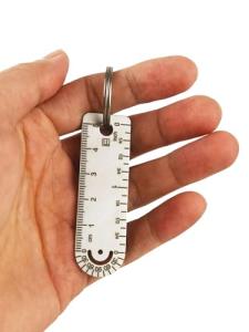 Portable Titanium Ruler Keychain EDC Measuring Tool