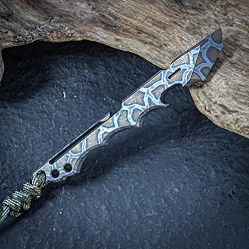 Blue Titanium Pry Bar Crowbar EDC Multi-Tool