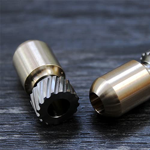 WANERSEN Paracord Bead EDC Necklace - Brass/Titanium