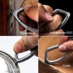 Titanium Alloy Leather Keychain Carabiner Tool