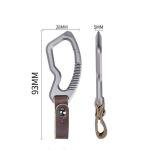 Titanium Alloy Leather Keychain Carabiner Tool