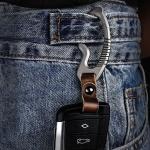Titanium Alloy Leather Keychain Carabiner Tool