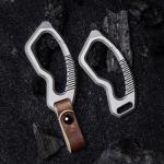 Titanium Alloy Leather Keychain Carabiner Tool