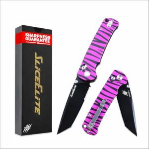 SliceElite La Tigresa Pink Tiger Stripe EDC Knife
