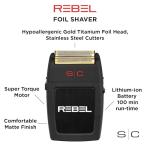Titanium Rebel Cordless USB-C Foil Shaver