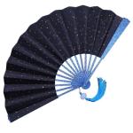 WANERSEN Blue Titanium Folding Kung Fu Fan