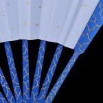 WANERSEN Blue Titanium Folding Kung Fu Fan