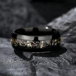 Men’s Black Titanium Meteorite Wedding Band - 8mm
