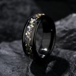 Men’s Black Titanium Meteorite Wedding Band - 8mm