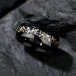 Men’s Black Titanium Meteorite Wedding Band - 8mm