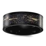 Titanium Black and Gold Foil Inlay Ring