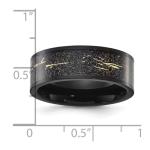 Titanium Black and Gold Foil Inlay Ring