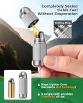 IUMIUN Titanium Waterproof Refillable Lighter with Keychain
