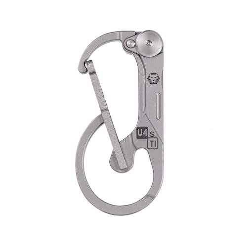 RovyVon U4 Titanium Carabiner Keychain with Ruler