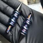 Titanium Damascus Keychain Pendant with EDC Driver