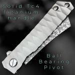 EDC Titanium Folding Knife with Damascus Steel Blade