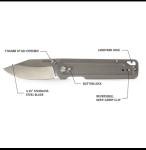 Titanium and Stainless Steel EDC Knife 7.5