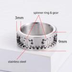 Titanium Steampunk Gear Fidget Spinner Ring