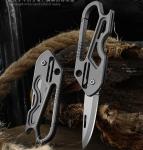 Titanium Pocket Folding Knife Carabiner Opener EDC Keychain Outdoor Hunting Tool