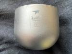 Keith Pure Titanium Round Pocket Flask and Cup Set