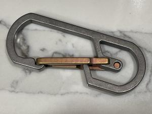 Titanium Keychain Carabiner Clip with Copper Hues