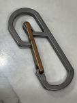 Titanium Keychain Carabiner Clip with Copper Hues
