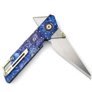 TITANER Raven Titanium EDC Folding Pocket Knife - Blue
