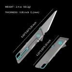 TITANER Raven Titanium EDC Folding Pocket Knife - Blue
