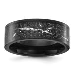 Titanium Black IP-Plated Band with Silver Inlay