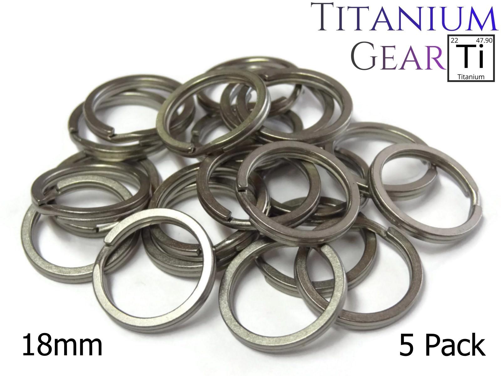 Matte Titanium Key Ring 5-Pack, 18mm