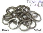 Matte Titanium Key Ring 5-Pack, 18mm