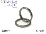 Matte Titanium Key Ring 5-Pack, 18mm