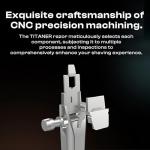 Titaner Titanium 3-Layer Razor Handle with Stand