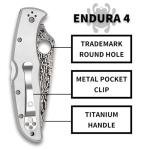 Spyderco Endura 4 Titanium Damascus Pocket Knife