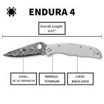 Spyderco Endura 4 Titanium Damascus Pocket Knife