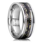 Titanium Wedding Band with Deer Antler Patterns