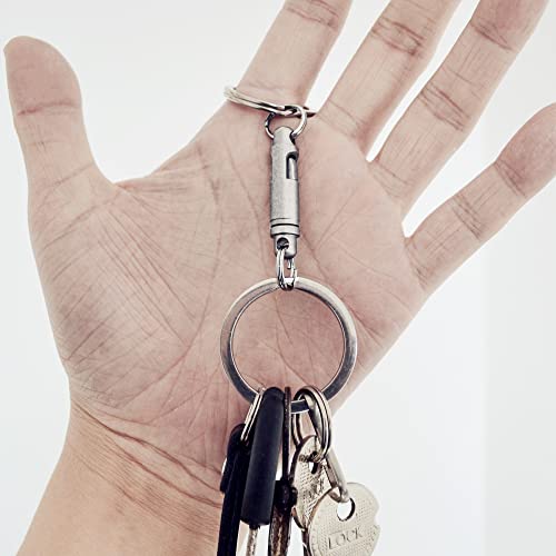 WANERSEN Titanium Quick Release Keychain with Split Rings