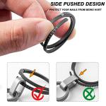 5-Piece Black Titanium Keychain Rings Set