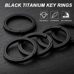 5-Piece Black Titanium Keychain Rings Set