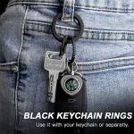 5-Piece Black Titanium Keychain Rings Set