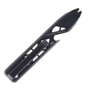 TwoSun Black Stonewashed Titanium Bottle Opener Pry Bar