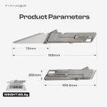 TITANER Raven Titanium Folding Pocket Utility Knife