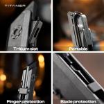 TITANER Raven Titanium Folding Pocket Utility Knife