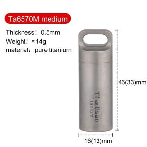 Titanium Waterproof Pill Box Keychain Survival Tool