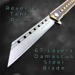 TC4 Titanium EDC Folding Knife with Tanto Blade